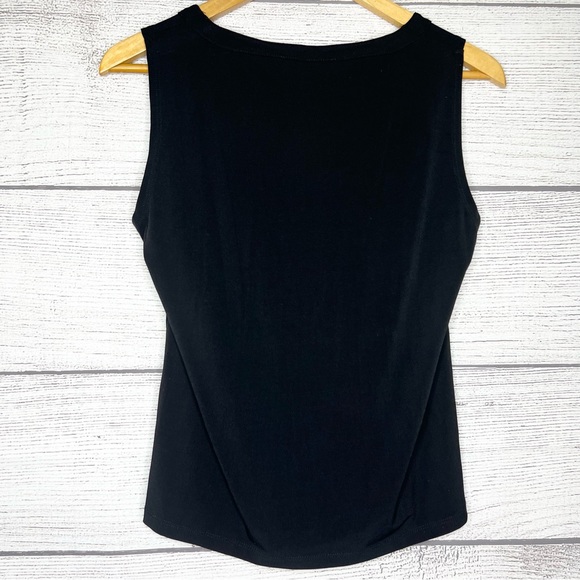 Jones New York Collection Black Sleeveless Pleated Blouse Top Size Petite Medium - Picture 4 of 6